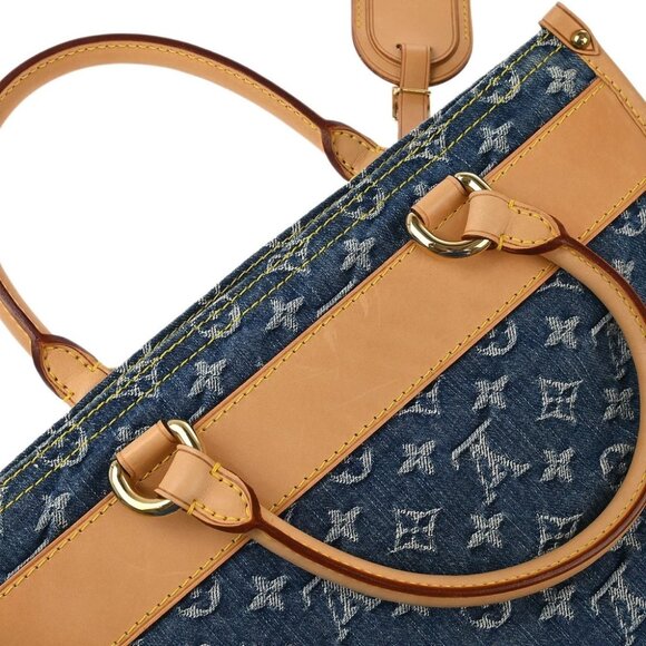 Louis Vuitton Monogram Denim Flat Shopper Tote Handbag M95018 AS0075 186407 - Picture 9 of 10